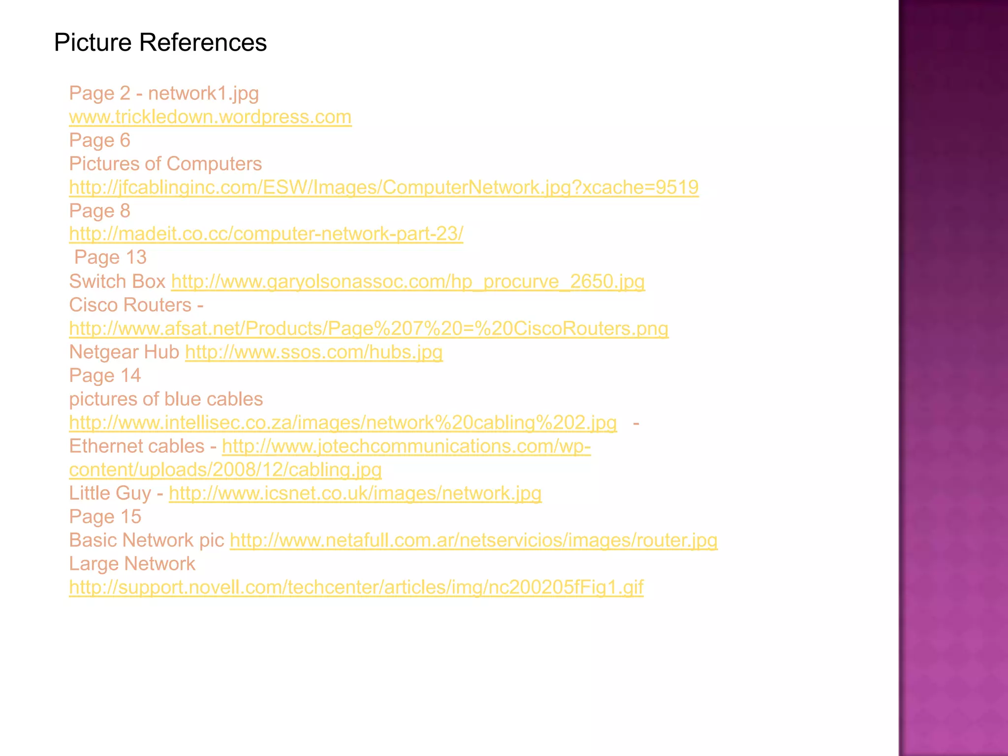 Networking electronics: Devices that move, route, and store data for usersThese devices act like an Air Traffic Control Tower and the Controllers themselves  – they get the data and transmit the data and make sure that everything gets to it’s destination in a timely and safe manner. SwitchRouters Hub