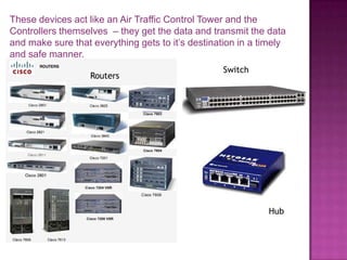 Cabling/InfrastuctureSize - there are several types of networks, but the most common are LANS and WANS.A Local Area Network (LAN) covers a small physical area, like a home, office, or small groups of buildings, such as a school.   Some of the characteristics of LANS are their higher data-transfer rates, smaller geographic area, and they don’t need to lease telecommunication lines.AWide Area Network (WAN) is used to connect a LAN and other types of networks together.  The purpose of this so that the computers in one place can communicate with computers in other locations.  For example in your school district they probably have a private WAN, but may have another to provide a connection to the Internet.