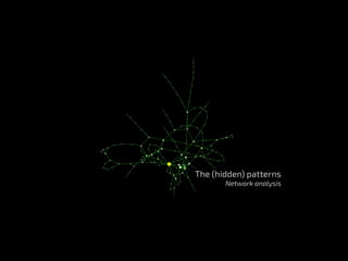 The (hidden) patterns
Network analysis
 