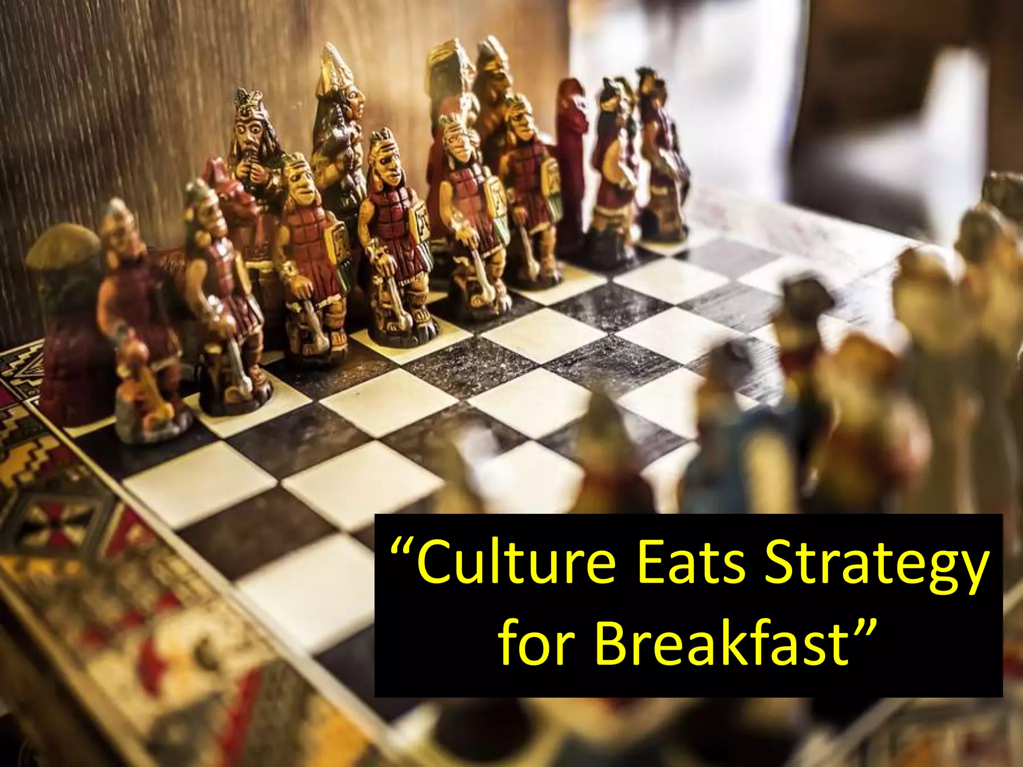 “Culture Eats Strategy
for Breakfast”
 