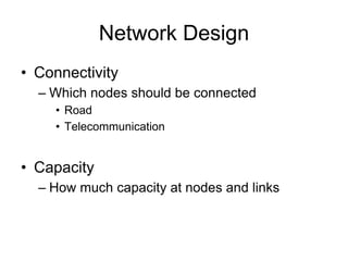 Transportation network analysis and optimization | PPTX