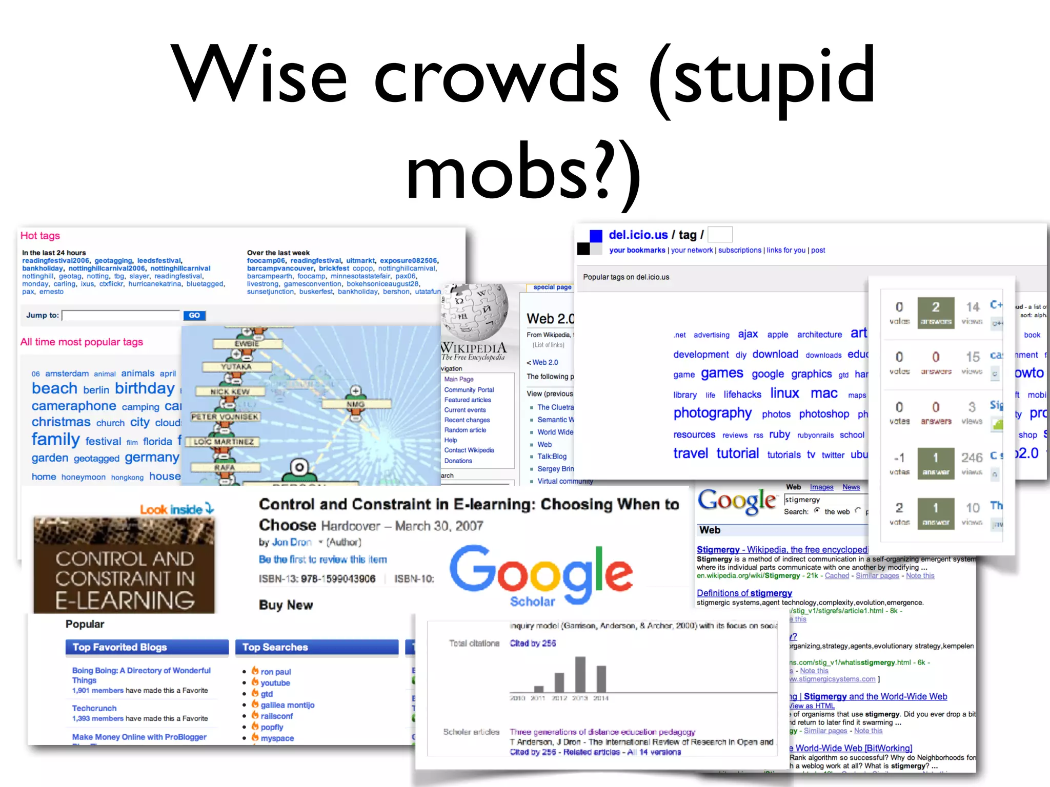 Wise crowds (stupid
mobs?)
 