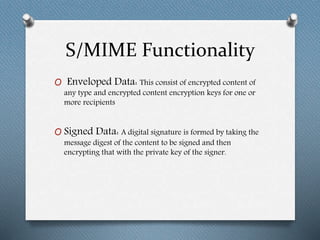S/MIME & E-mail Security (Network Security) | PPTX | Email | Internet