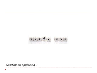 Questions are appreciated…
 