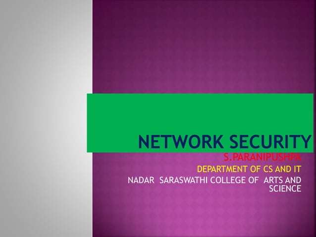 Network security.ppt | Information and Network Security | Computing