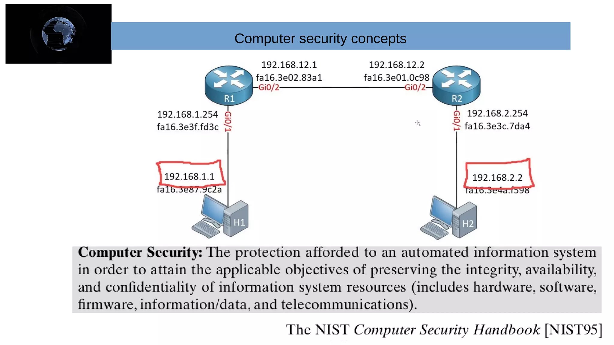 Computer security concepts
 