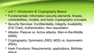 network security unit 1 ppt presentation | PPTX