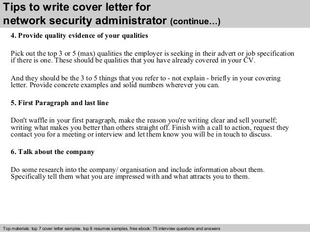 network administrator cover letter sample