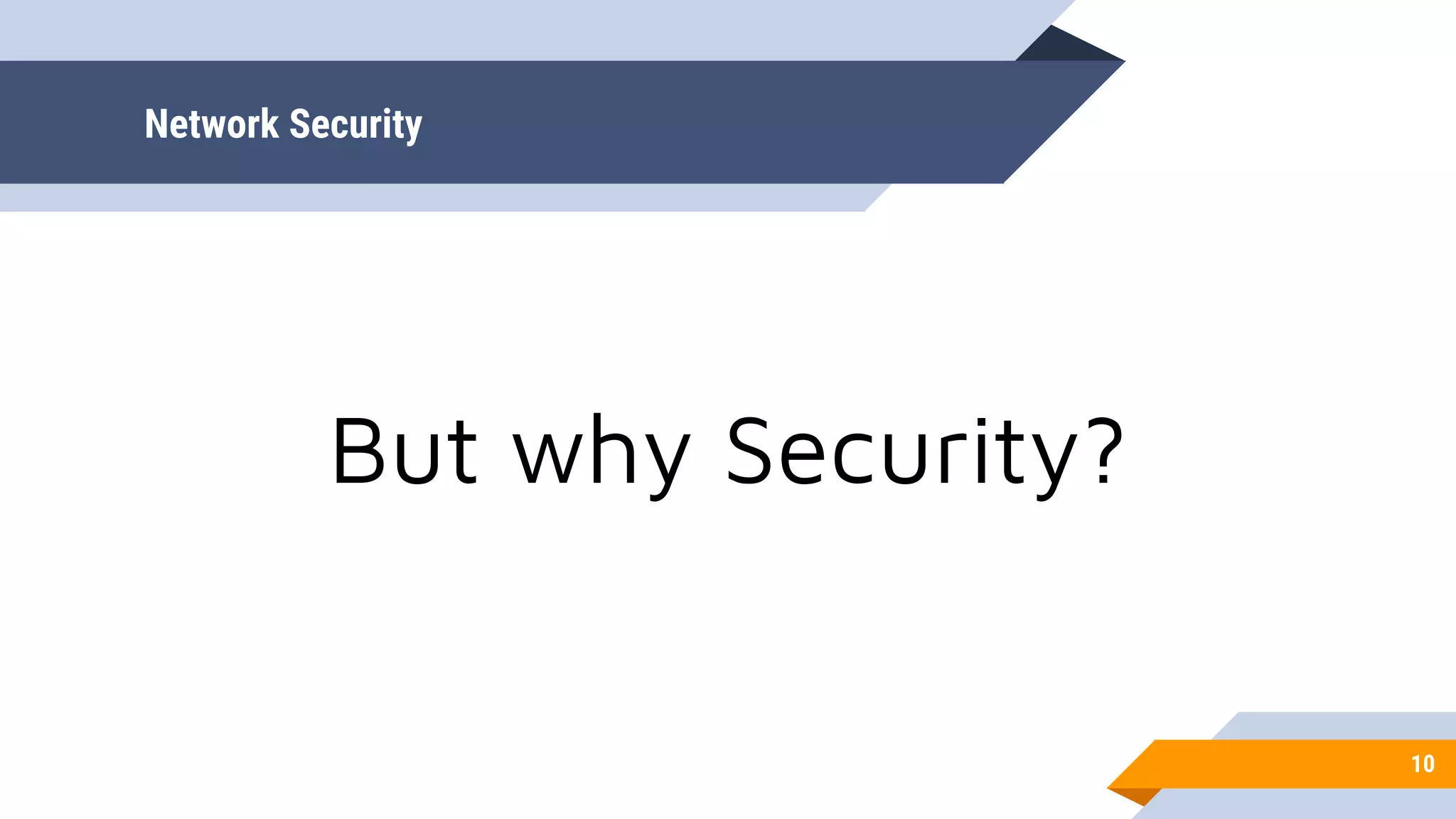 Network Security
10
But why Security?
 