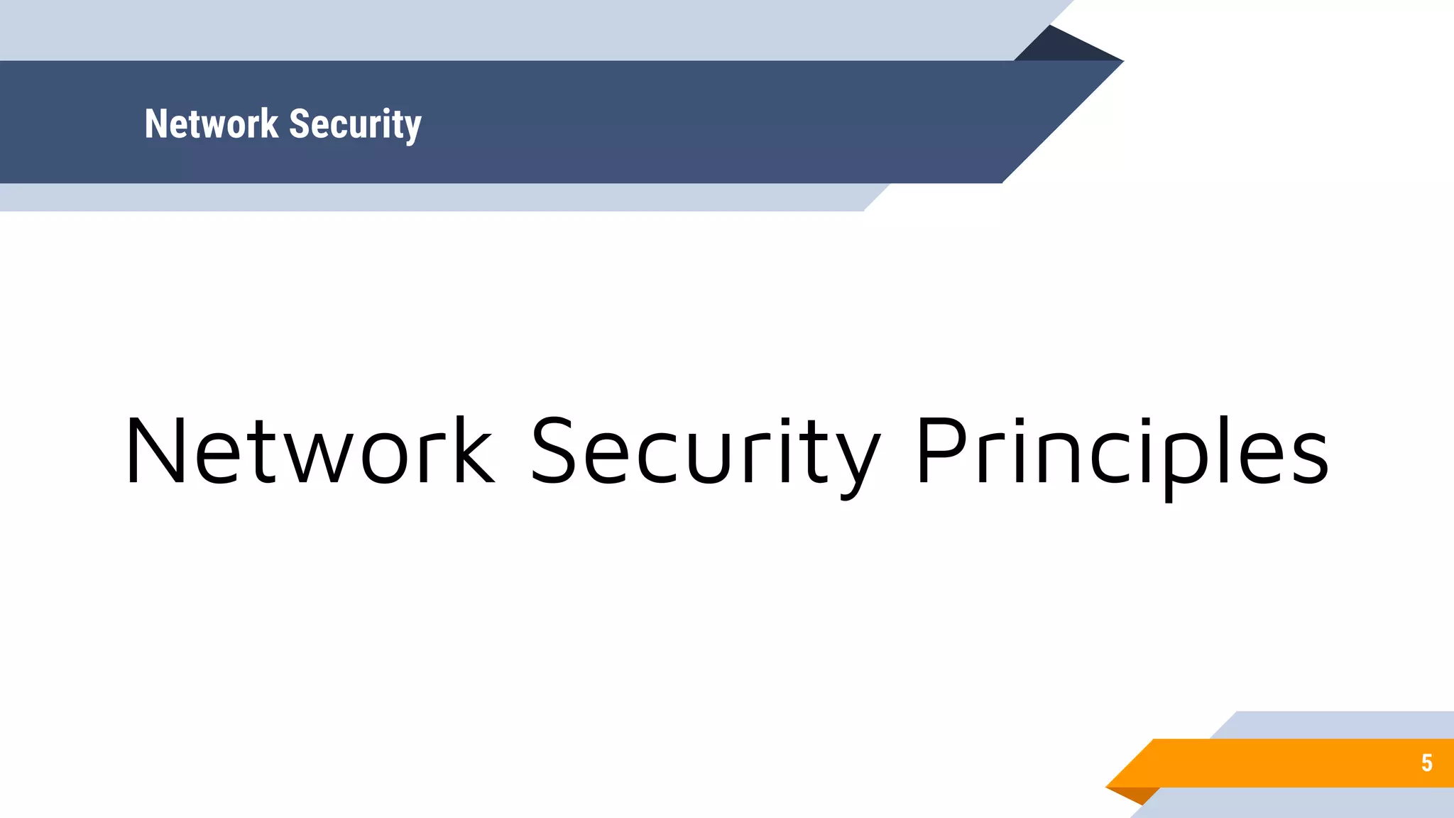 Network Security
5
Network Security Principles
 