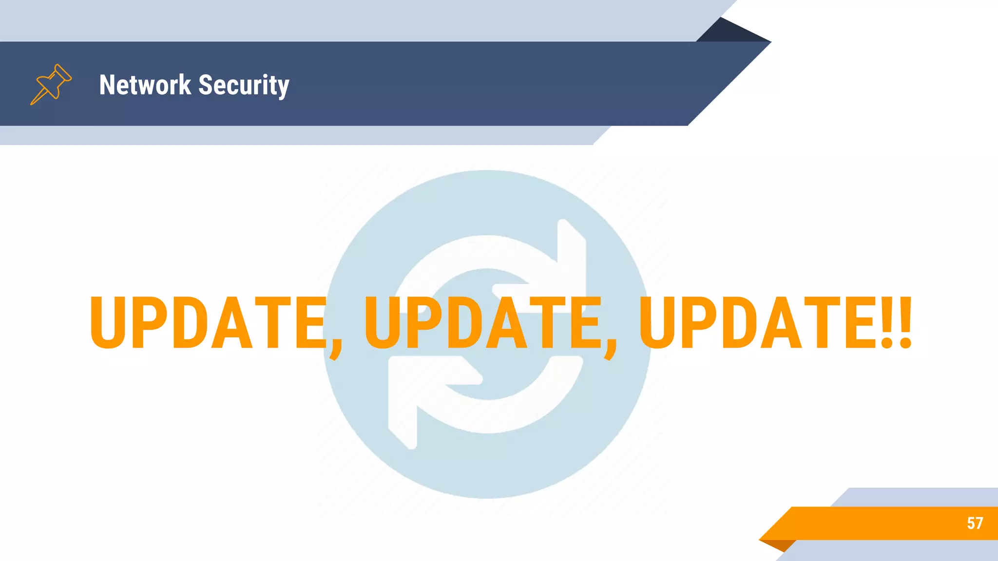 Network Security
57
UPDATE, UPDATE, UPDATE!!
 