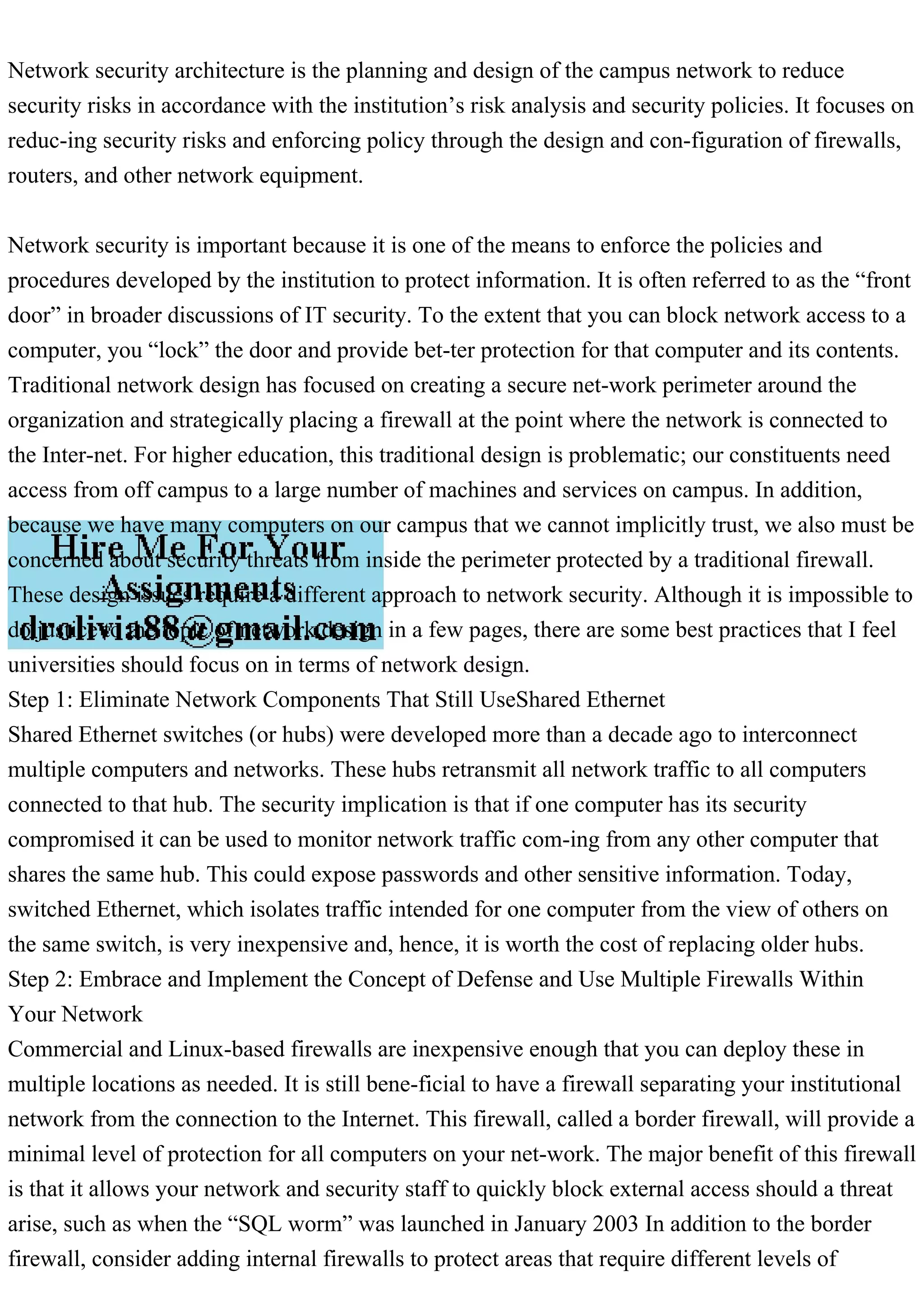 Network security architecture is the planning and design of the camp.pdf