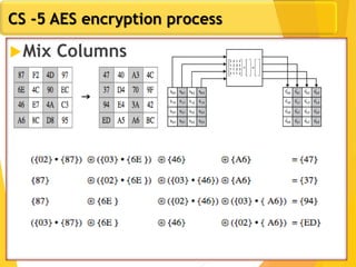CS -5 AES encryption process
Mix Columns
 