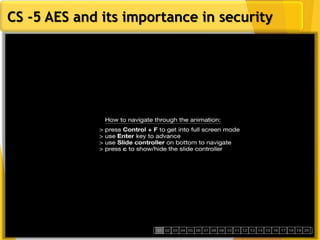 33
CS -5 AES and its importance in security
 