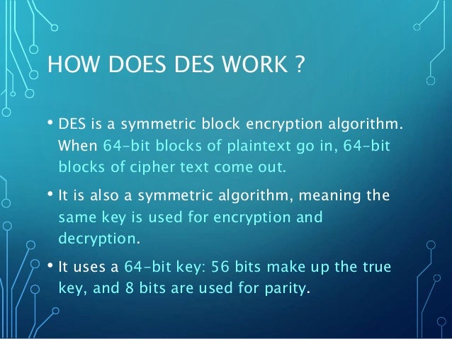 data encryption standard des how des works