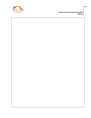 Network Security Lab Manual (CSL383)
2020-21
xxvii
 