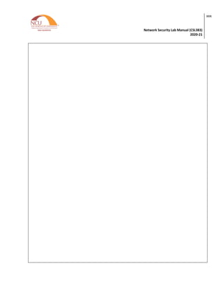 Network Security Lab Manual (CSL383)
2020-21
xxx
 
