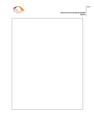 Network Security Lab Manual (CSL383)
2020-21
xxxvi
 