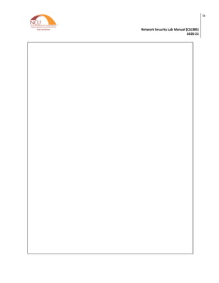 Network Security Lab Manual (CSL383)
2020-21
lx
 