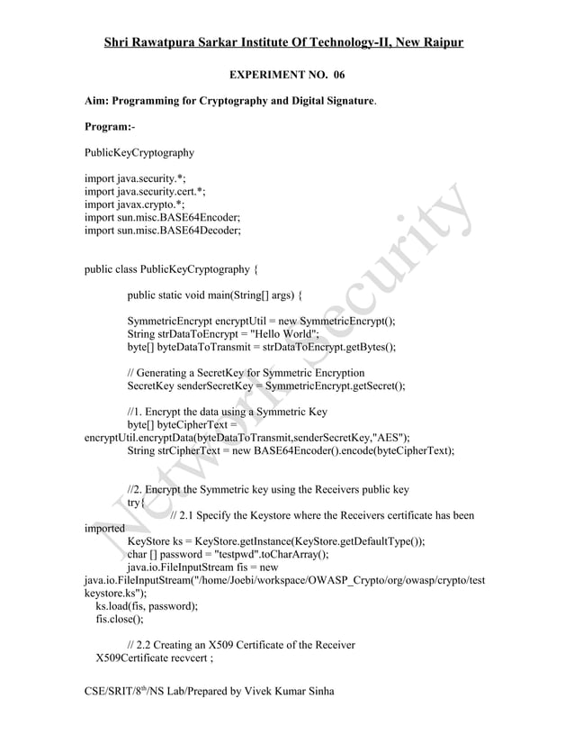 Network security Lab manual | DOC