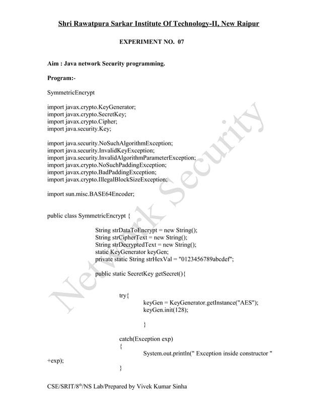 Network security Lab manual | DOC