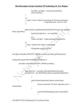 Network security Lab manual | DOC