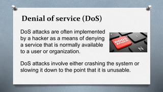 Network security (vulnerabilities, threats, and attacks) | PPTX