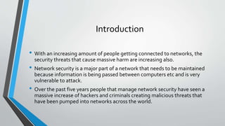 Network security threats and solutions | PPTX