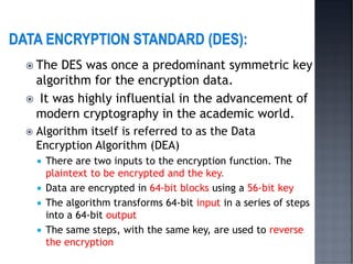 Data Encryption Algorithm Dea Structure Network security R.Rathna Deepa 2nd M.sc.,Computer Science | PDF