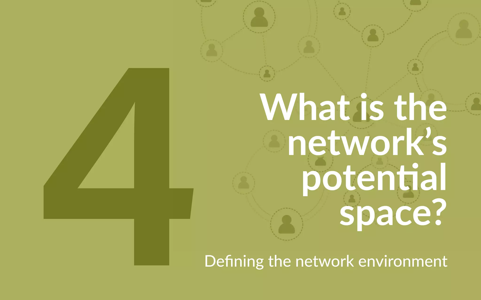 What is the
network’s
potential
space?
Defining the network environment4
 