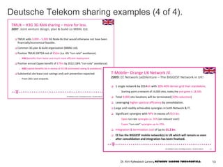 Deutsche Telekom sharing examples (4 of 4).
TMUK – H3G 3G RAN sharing – more for less.
2007: Joint venture design, plan & ...
