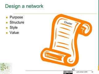 How does value flow within the network?Ways to think about ValueA senior VP in the professional services arm of a large telecommunications equipment provider said that it was “scary” that the customer feedback from the delivery of services went only to the operational arm of the company and not the organization charged to innovate in service development.