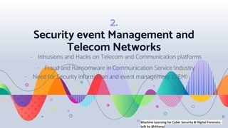 Telecom Network & SIEM logs analysis using machine learning