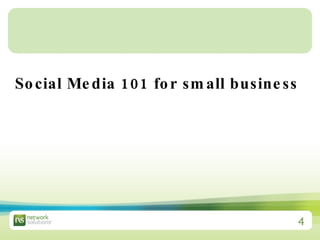 Social Media 101 for small business   