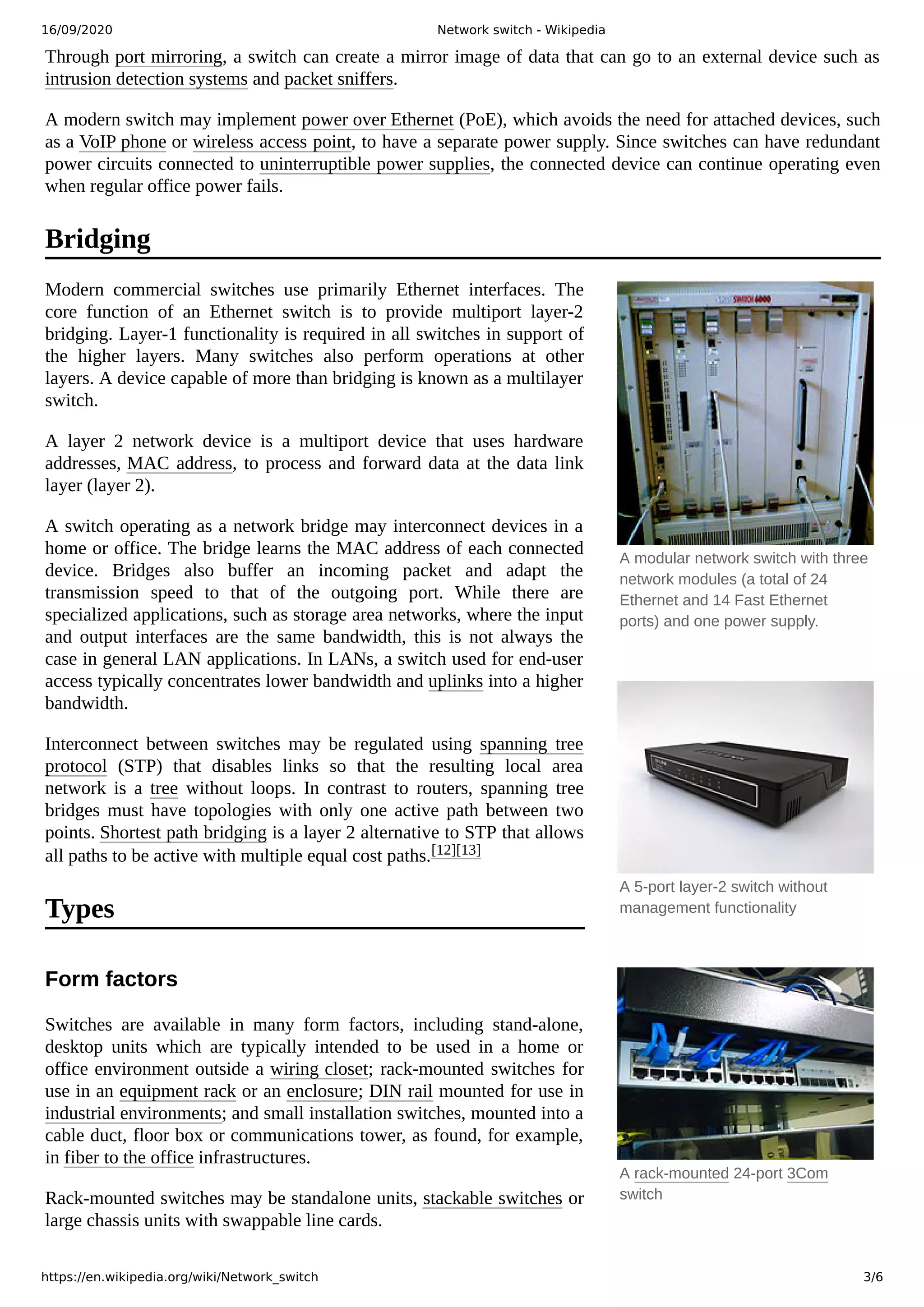 Network switch : Notes | PDF