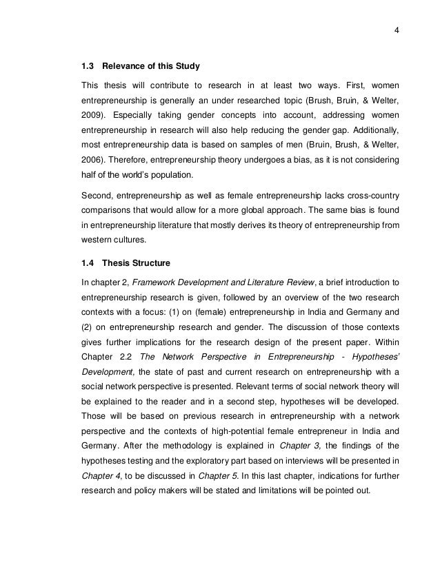 Dissertation women entrepreneurship