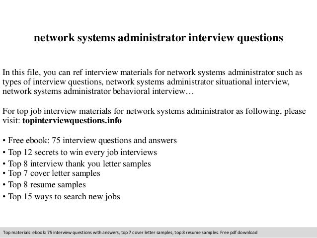 systems administrator interview questions