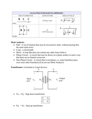 Loop Path Mesh Comprehensive Overview of Network Theory and Circuit Elements in ...