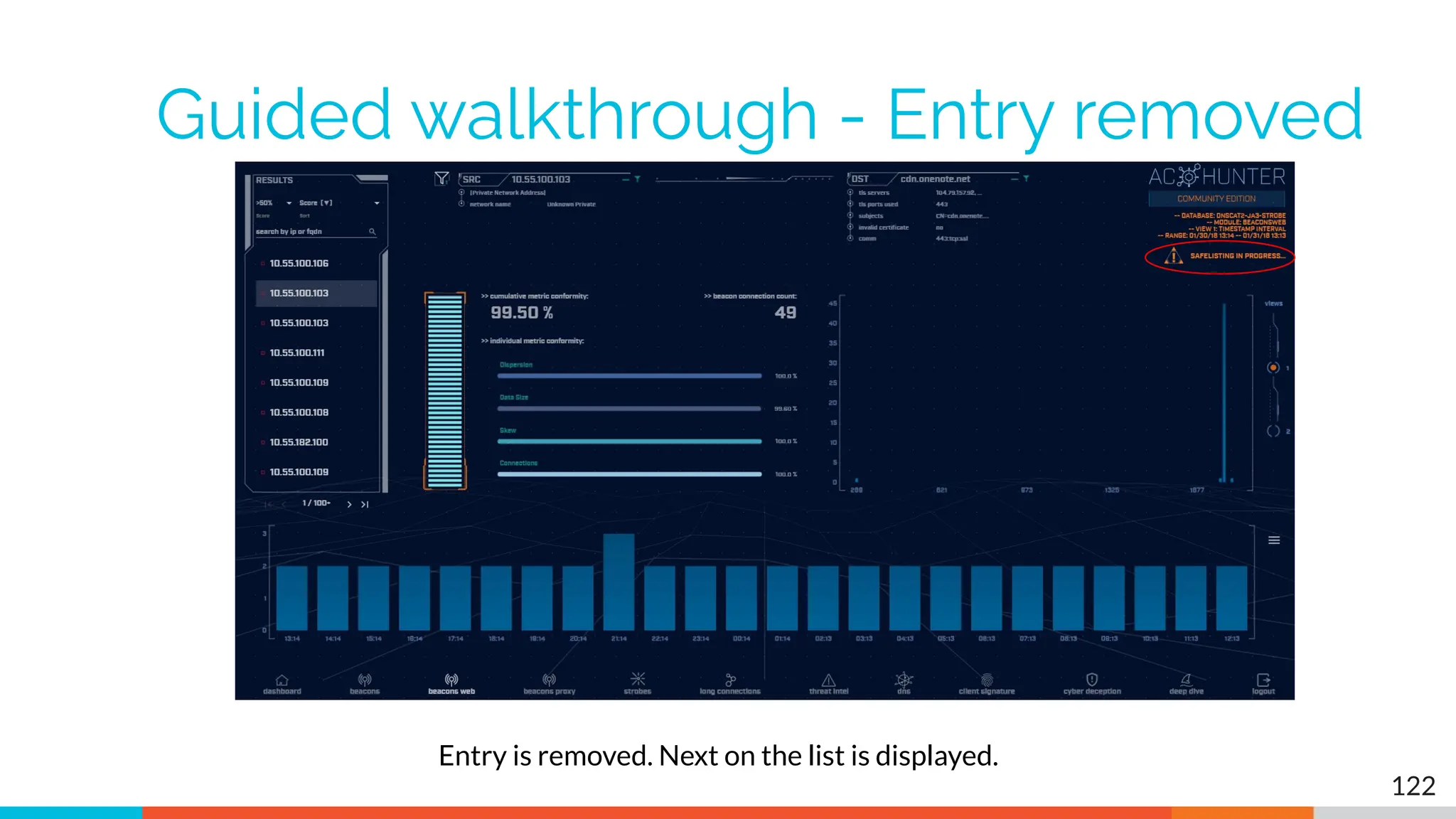 Guided walkthrough - Entry removed
122
Entry is removed. Next on the list is displayed.
 