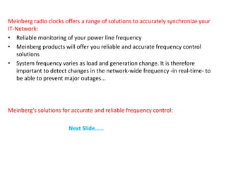 Network time sync for power generation, transmission and distribution ...