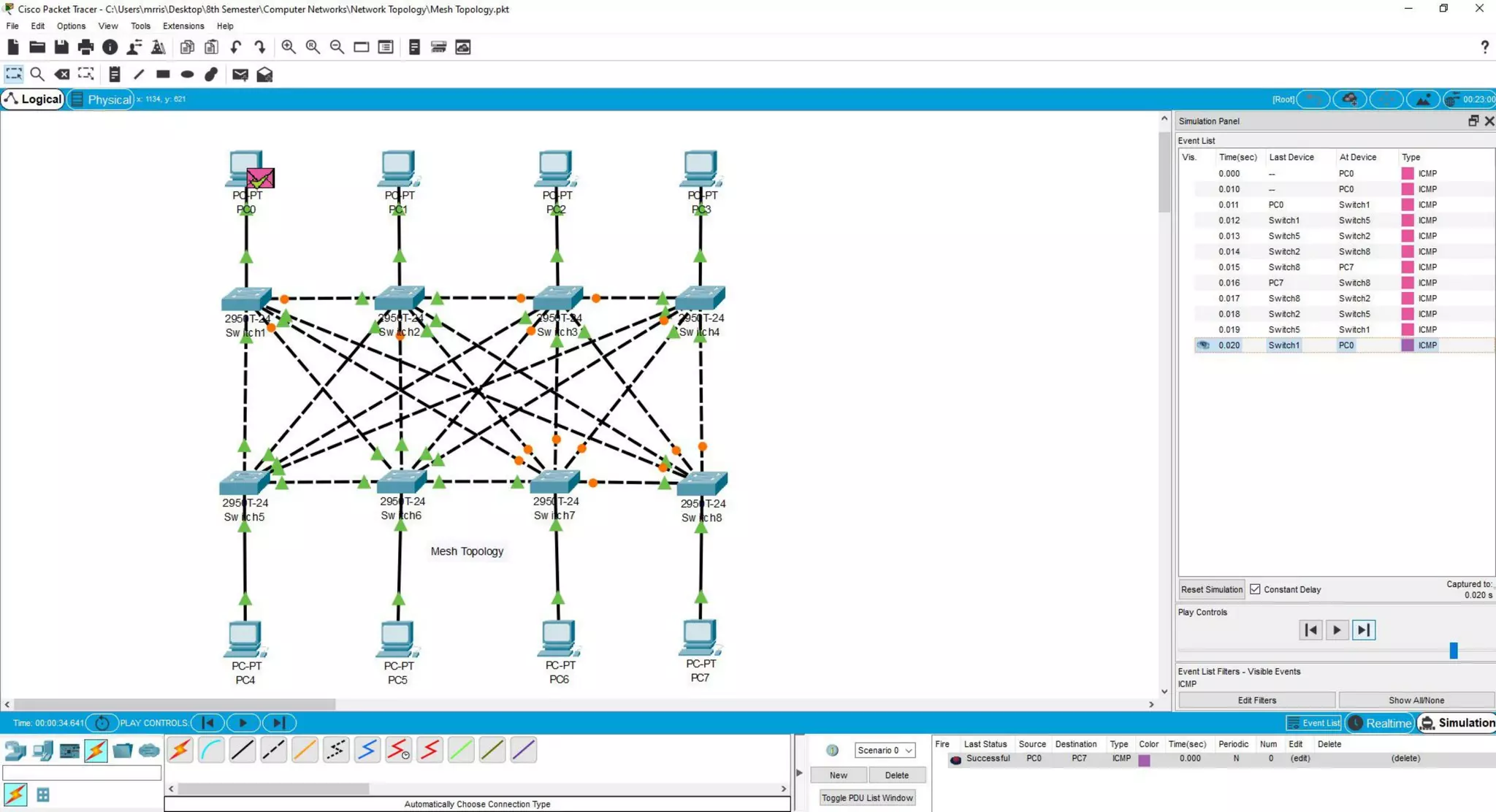 Network Topology Simulation in packet tracer