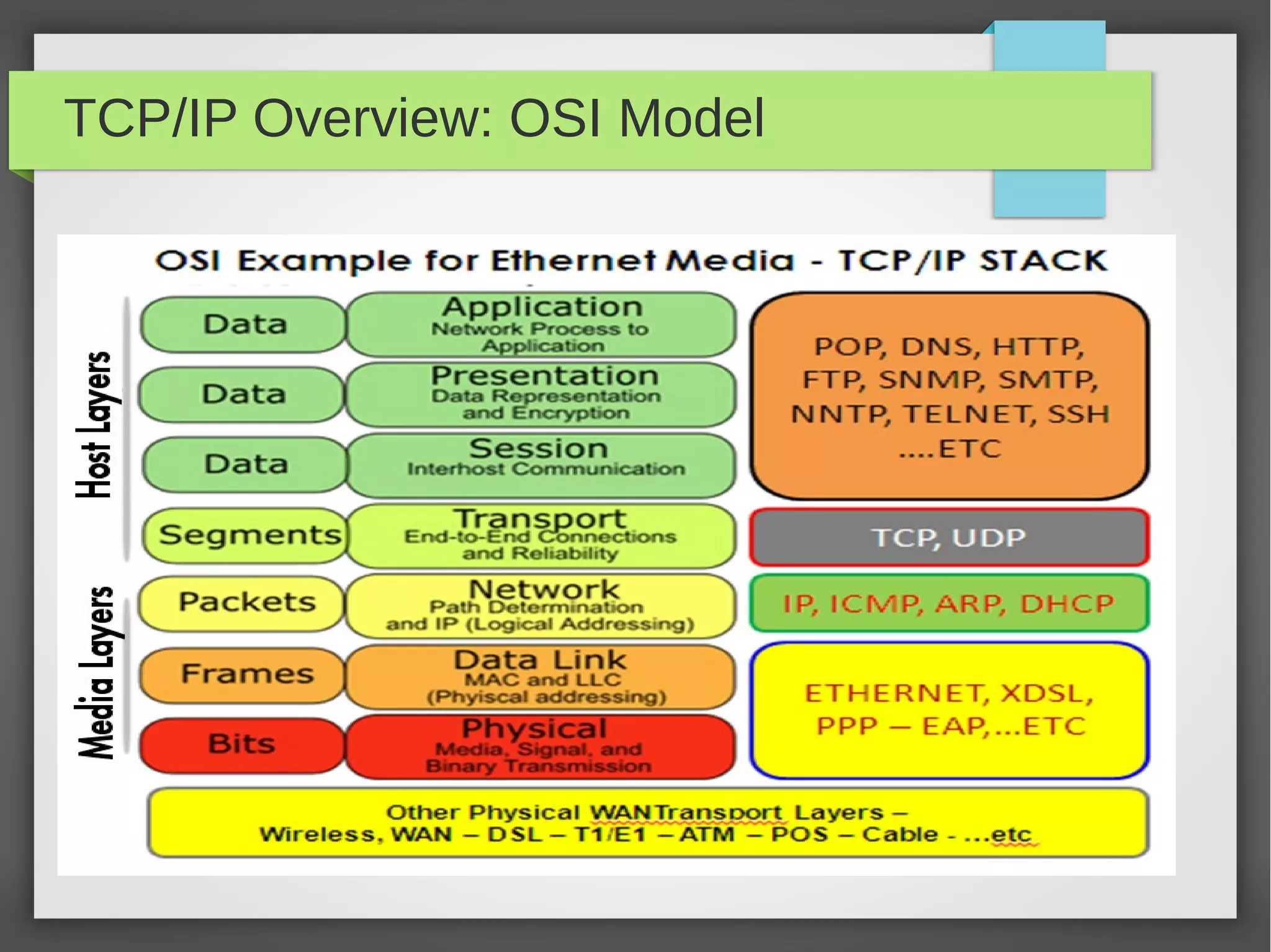 TCP/IP Overview: OSI Model
 