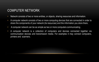 Computer Network Usage Network use and configuration | PPTX