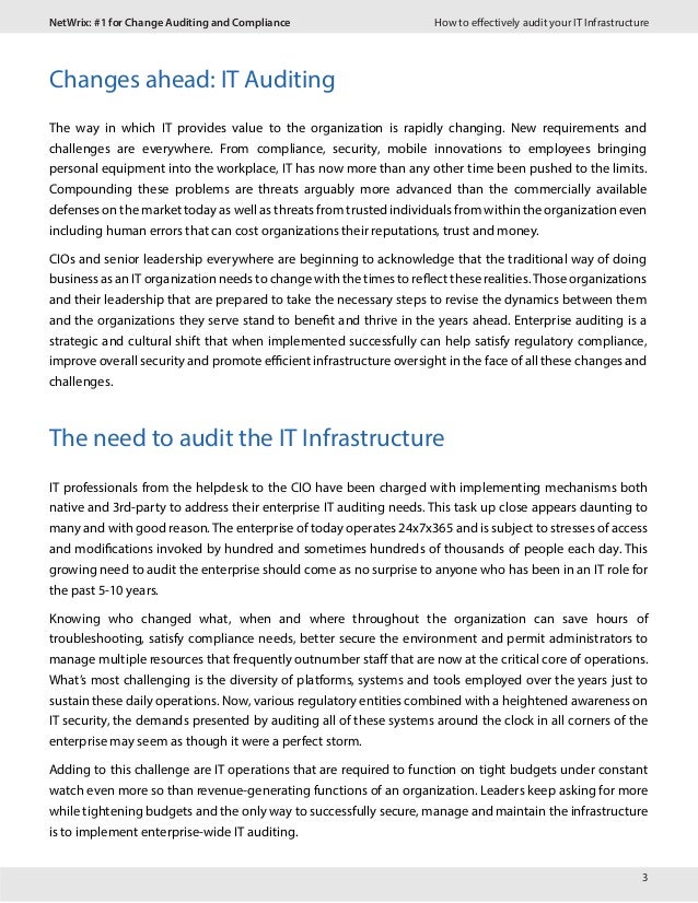 How to Effectively Audit your IT Infrastructure