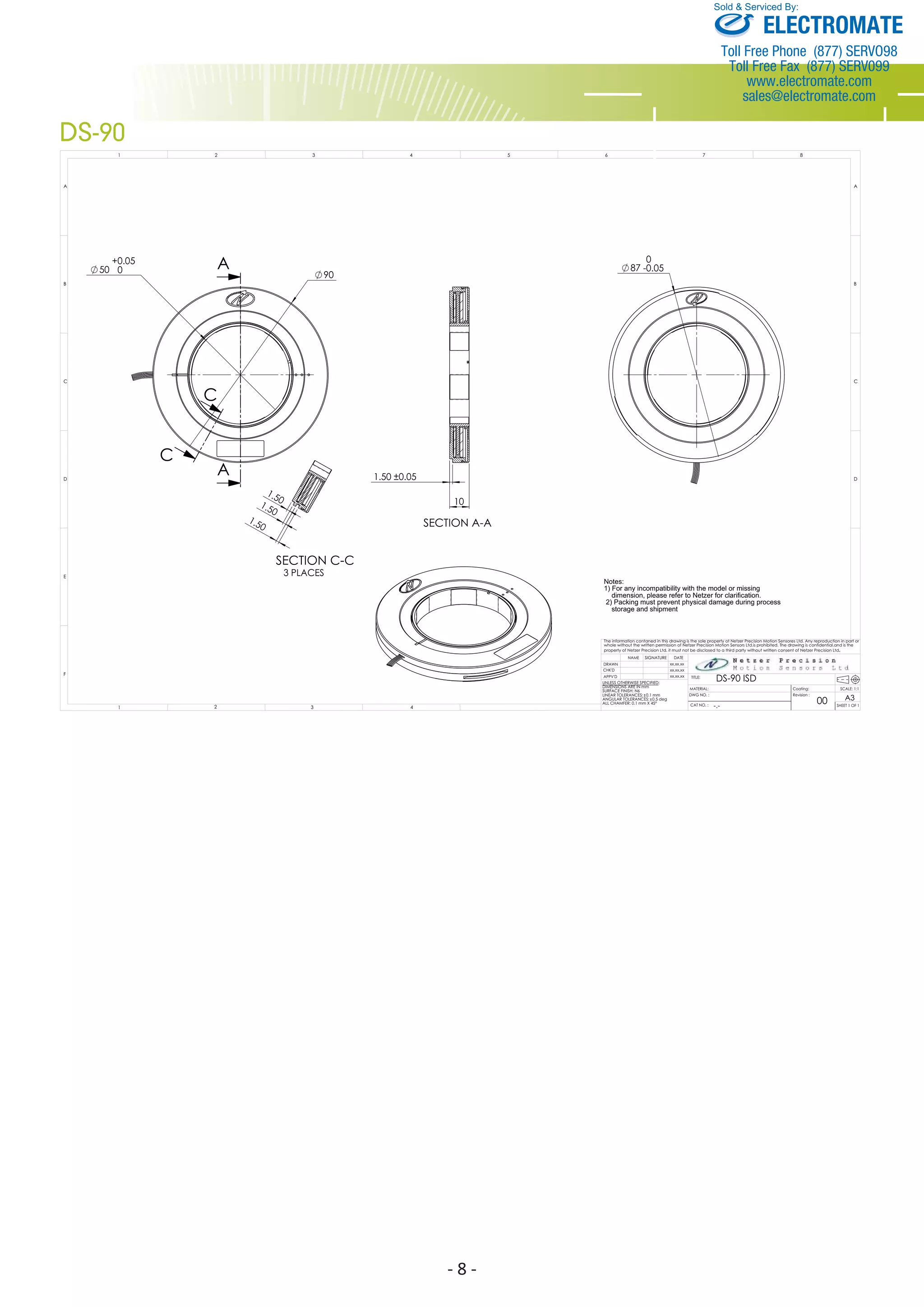 - 8 - 
DS-90 
  
 
$ 
 
    
 
$ 
 
“ 
 
6(7,21$$ 
  
 
 
 
 
 
 
6(7,21 
3/$(6 
$ 
 
' 
( 
) 
    
% 
    
Sold  Serviced By: 
ELECTROMATE 
Toll Free Phone (877) SERVO98 
Toll Free Fax (877) SERV099 
www.electromate.com 
sales@electromate.com 
 
' 
    
$ 
% 
1RWHV 
 