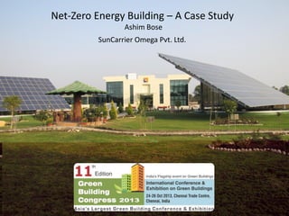 Net-Zero Energy Building – A Case Study
Ashim Bose
SunCarrier Omega Pvt. Ltd.
 