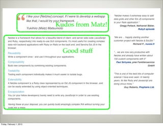 Kudos from Matz!



                             Good stuff




Friday, February 1, 2013
 