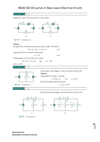 NEUB CSE 121 Lecture 2: Basic Laws in Electrical Circuits
Prepared BY
Shahadat Hussain Parvez
Page
4
 