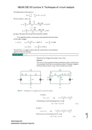 NEUB CSE 121 Lecture 3: Techniques of circuit analysis
Prepared BY
Shahadat Hussain Parvez
Page
6
 