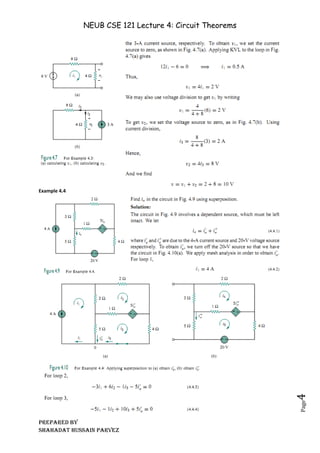 NEUB CSE 121 Lecture 4: Circuit Theorems
Prepared BY
Shahadat Hussain Parvez
Page
4
Example 4.4
 